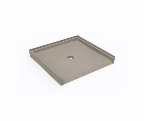 Swanstone 37 x 38 Alcove Shower Pan with Center Drain - Limestone - SF03738MD.218