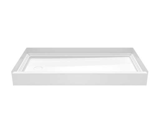 Swanstone VP6030CPANNSR.010 Solid Surface Alcove Shower Pan with Left Hand Drain in Bisque