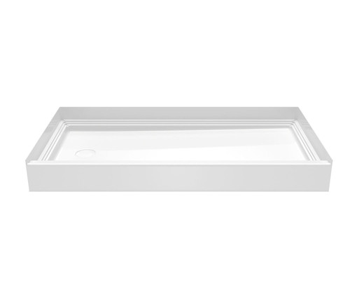 Swanstone 60" x 30" x 6" Solid Surface Alcove Shower Pan with Left Hand Drain in White - VP6030CPANL.010