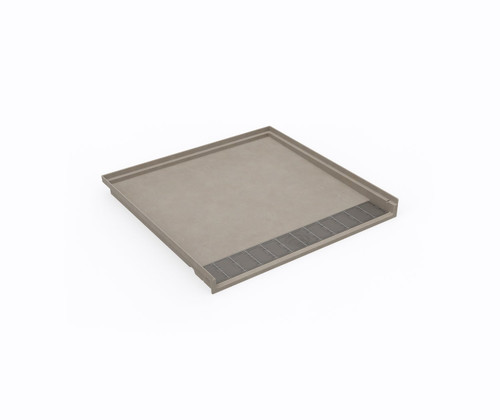 Swanstone ST03838.218 38 x 38 Performix Alcove Shower Pan with Center Drain Limestone