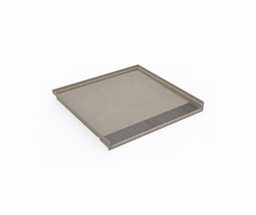Swanstone 38 x 38 Performix Alcove Shower Pan with Center Drain - Limestone - ST03838.218