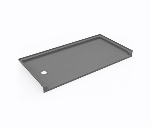 Swanstone SB03060LM.203 30 x 60  Alcove Shower Pan with Left Hand Drain Ash Gray