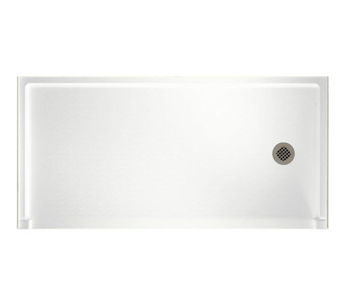 Swanstone SB03060RM.010 30 x 60  Alcove Shower Pan with Right Hand Drain in White