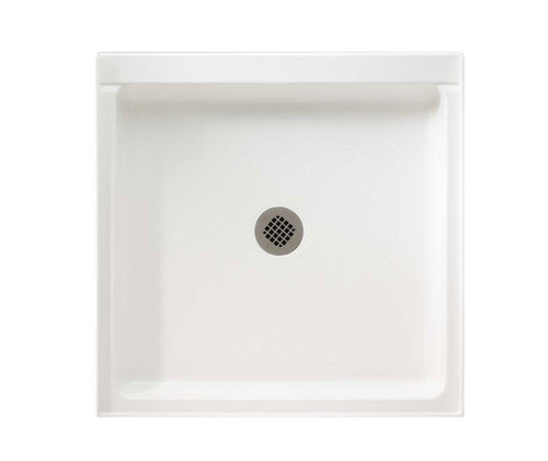 Swanstone 42 x 42 Veritek Alcove Shower Pan with Center Drain in White - FF04242MD.010