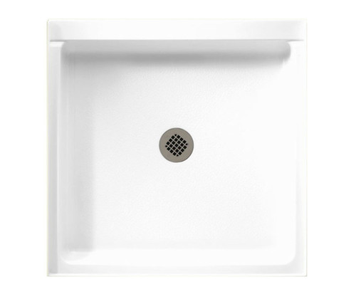 Swanstone 42 x 42 Alcove Shower Pan with Center Drain in White - SF04242MD.010
