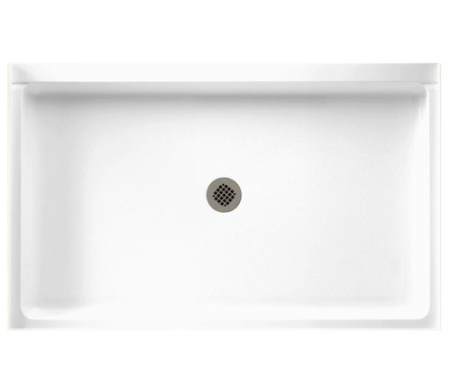 Swanstone SF03454MD.010 34 x 54  Alcove Shower Pan with Center Drain in White