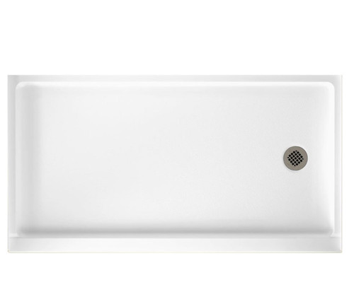 Swanstone 32" x 60" Veritek Alcove Shower Base / Pan with Right Hand Drain in White - FR03260RM.010