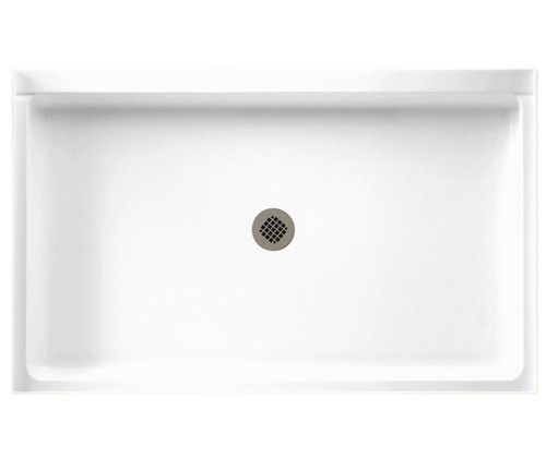 Swanstone FF03454MD.010 34 x 54 Veritek Alcove Shower Pan with Center Drain in White