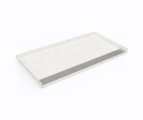 Swanstone 34 x 62 Performix Alcove Shower Pan with Center Drain - Carrara - SB03462.221