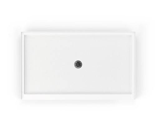 Swanstone 36 x 60 Veritek Alcove Shower Pan with Center Drain in White - FF03660MD.010