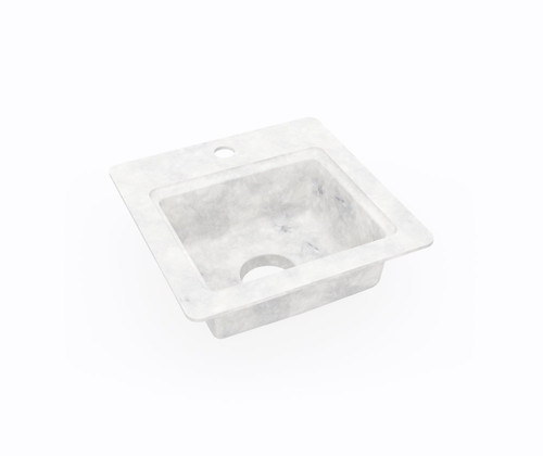 Swanstone 15 x 15 Undermount Or Drop-In Entertainment Sink in Ice - BS01515.130