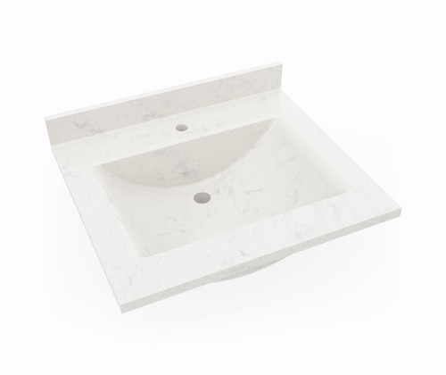 Swanstone Contour 22 x 25 Single Bowl Vanity Top in Carrara - CV02225.221