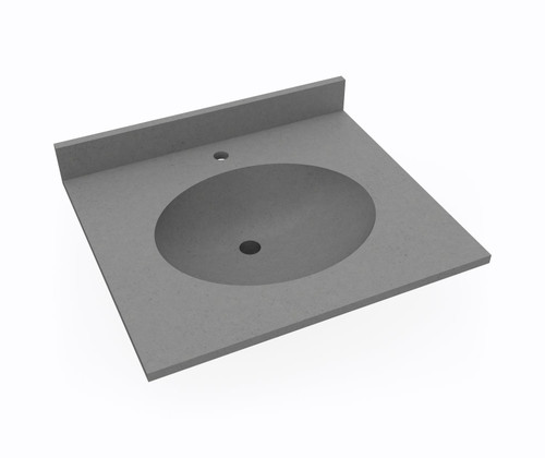 Swanstone Ellipse 19 x 31 Single Bowl Vanity Top in Ash Gray - VT01931.203