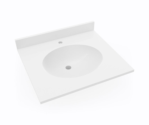 Swanstone VT01931.010 Ellipse 19 x 31 Single Bowl Vanity Top in White