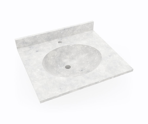 Swanstone Ellipse 22 x 25 Single Bowl Vanity Top in Ice - VT02225.130