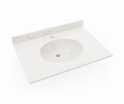 Swanstone Ellipse 22 x 31 Single Bowl Vanity Top in Carrara - VT02231.221