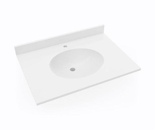 Swanstone Ellipse 22 x 31 Single Bowl Vanity Top in White - VT02231.010
