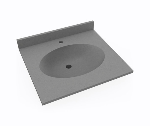 Swanstone Chesapeake 22 x 25 Single Bowl Vanity Top in Ash Gray - CH02225.203