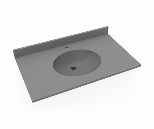 Swanstone Ellipse 19 x 37 Single Bowl Vanity Top in Ash Gray - VT01937.203