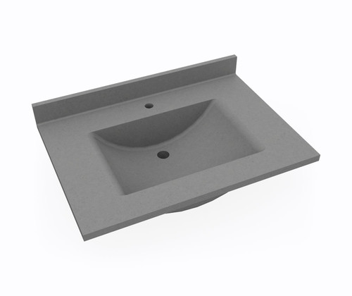 Swanstone Contour 22 x 31 Single Bowl Vanity Top in Ash Gray - CV02231.203