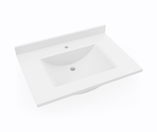 Swanstone Contour 22 x 31 Single Bowl Vanity Top in White - CV02231.010