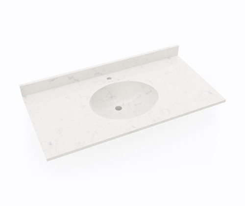 Swanstone Ellipse 22 x 43 Single Bowl Vanity Top in Carrara - VT02243.221
