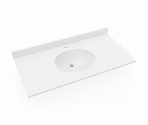 Swanstone Ellipse 22 x 43 Single Bowl Vanity Top in White - VT02243.010