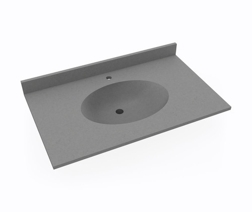 Swanstone CH02237.203 Chesapeake 22 x 37 Single Bowl Vanity Top in Ash Gray