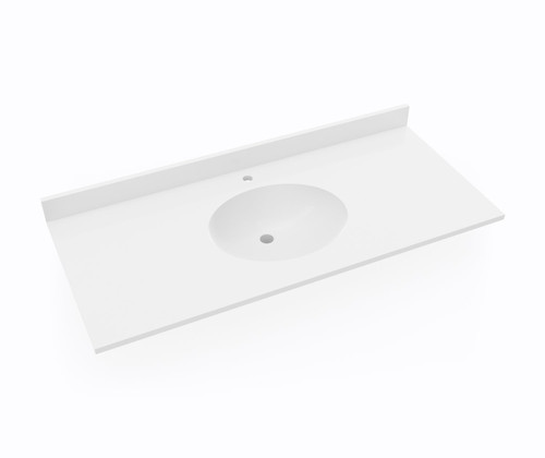Swanstone VT02249.010 Ellipse 22 x 49 Single Bowl Vanity Top in White