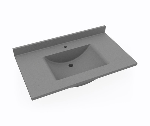 Swanstone Contour 22 x 37 Single Bowl Vanity Top Ash Gray - CV02237.203