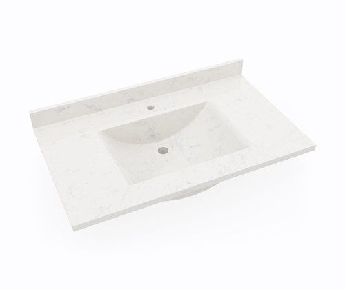 Swanstone Contour 22 x 37 Single Bowl Vanity Top in Carrara - CV02237.221
