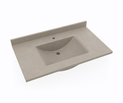 Swanstone CV02237.218 Contour 22 x 37 Single Bowl Vanity Top in Limestone