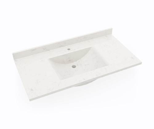 Swanstone Contour 22 x 43 Single Bowl Vanity Top in Carrara - CV02243.221