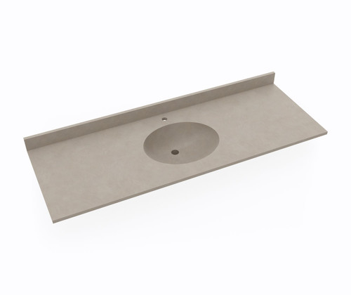Swanstone VC02261.218 Ellipse 22 x 61 Single Bowl Vanity Top in Limestone