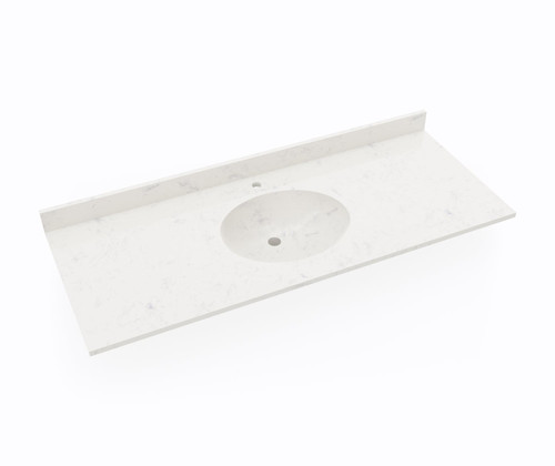 Swanstone Ellipse 22 x 55 Single Bowl Vanity Top in Carrara - VC02255.221
