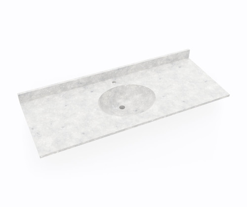 Swanstone Ellipse 22 x 55 Single Bowl Vanity Top in Ice - VC02255.130