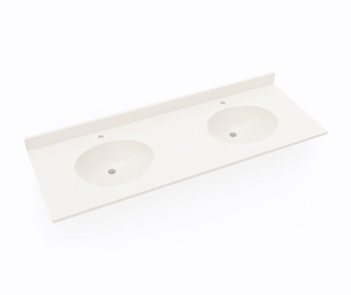 Swanstone Ellipse 22 x 61 Double Bowl Vanity Top in Bisque - VT022612B.018
