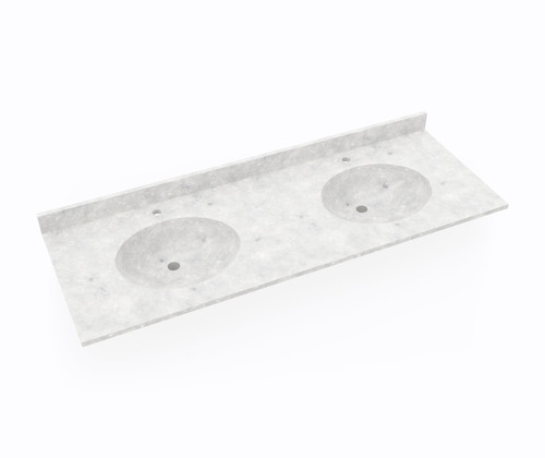 Swanstone Ellipse 22 x 61 Double Bowl Vanity Top in Ice - VT022612B.130