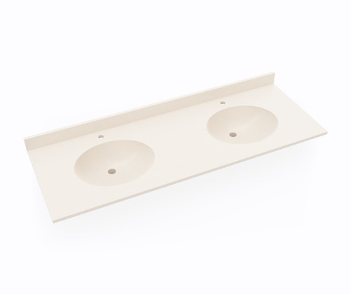 Swanstone Ellipse 22 x 61 Double Bowl Vanity Top in Tahiti White - VT022612B.011