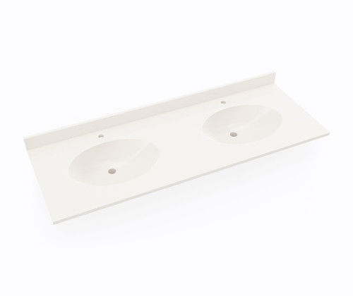 Swanstone Chesapeake 22 x 61 Double Bowl Vanity Top in Bisque - CH022612B.018