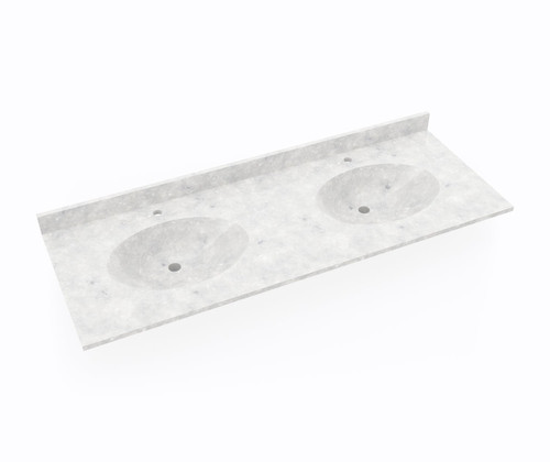 Swanstone Chesapeake 22 x 61 Double Bowl Vanity Top in Ice - CH022612B.130