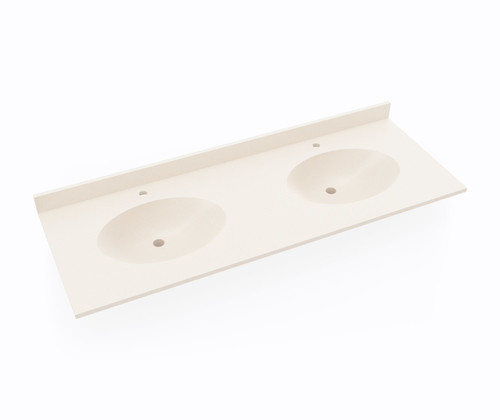 Swanstone Chesapeake 22 x 61 Double Bowl Vanity Top in Tahiti White - CH022612B.011