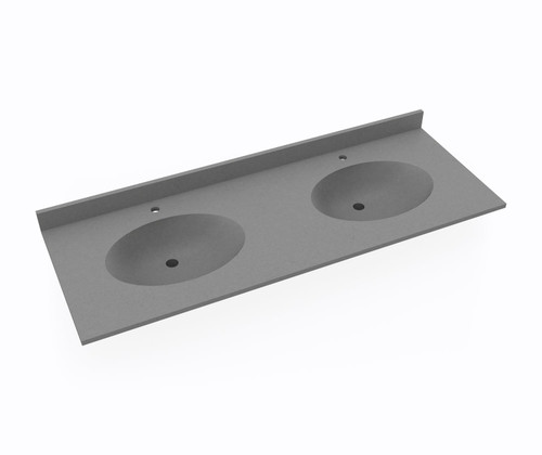Swanstone Chesapeake 22 x 73 Double Bowl Vanity Top in Ash Gray - CH022732B.203