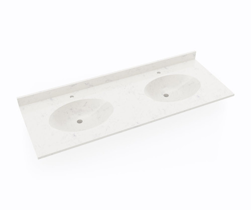 Swanstone Chesapeake 22 x 73 Double Bowl Vanity Top in Carrara - CH022732B.221