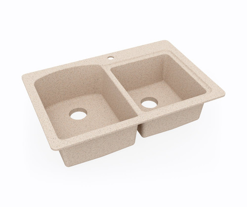 Swanstone KS03322DB.040 22 x 33  Undermount Or Drop-In Double Bowl Sink in Bermuda Sand