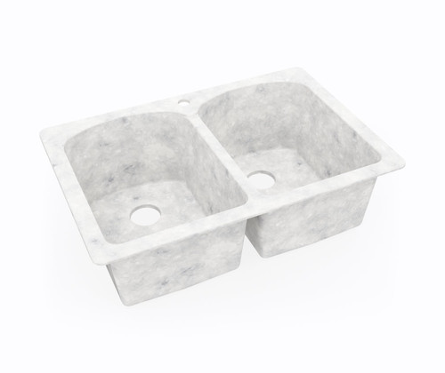 Swanstone KS02233LB.130 22 x 33 Undermount Or Drop-In Double Bowl Sink in Ice