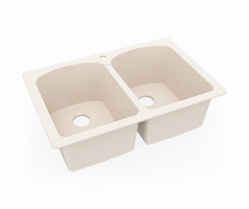 Swanstone 22 x 33 Undermount Or Drop-In Double Bowl Sink in Tahiti White - KS02233LB.011