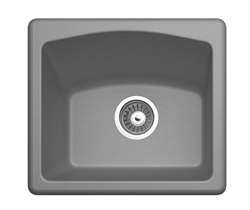 Swanstone QZ01816BS.173 16 x 18 Granite Undermount Or Drop-In Bar Sink in Metallico