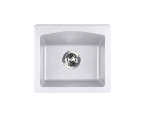 Swanstone QZ01816BS.210 16 x 18 Granite Undermount Or Drop-In Bar Sink in Opal White