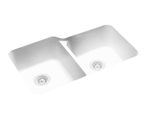Swanstone 15 x 30 Undermount Double Bowl Sink in Tahiti White - US03015SB.011